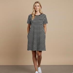 Mossimo Supply Co. Black and White Striped Casual Dress